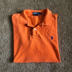Orange polo shirt
